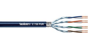 LAN-kabel Polyuretan (PUR) CAT7 2x2x0.14mm² SF/TP Svart 100m